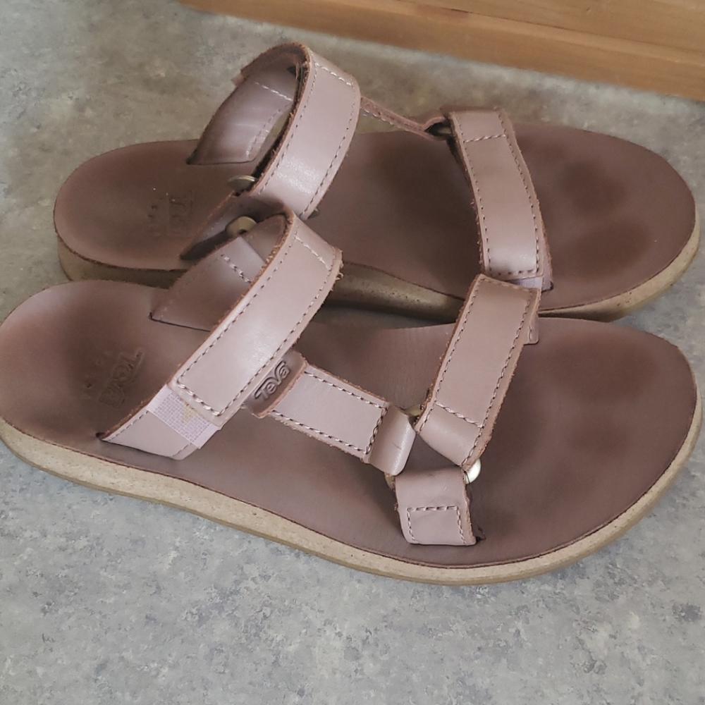 Teva Leather slides